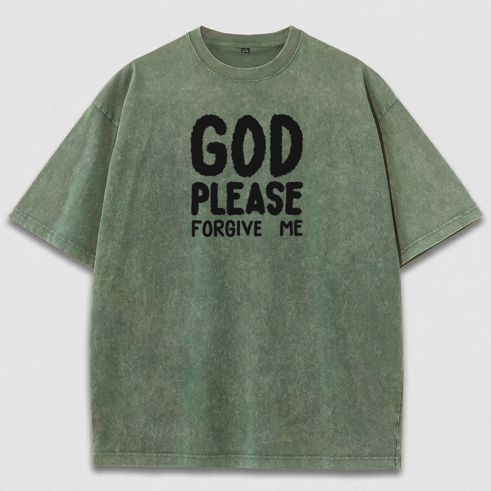God Please Forgive Me Vintage Organic Cotton Faith Tee-HikeVista