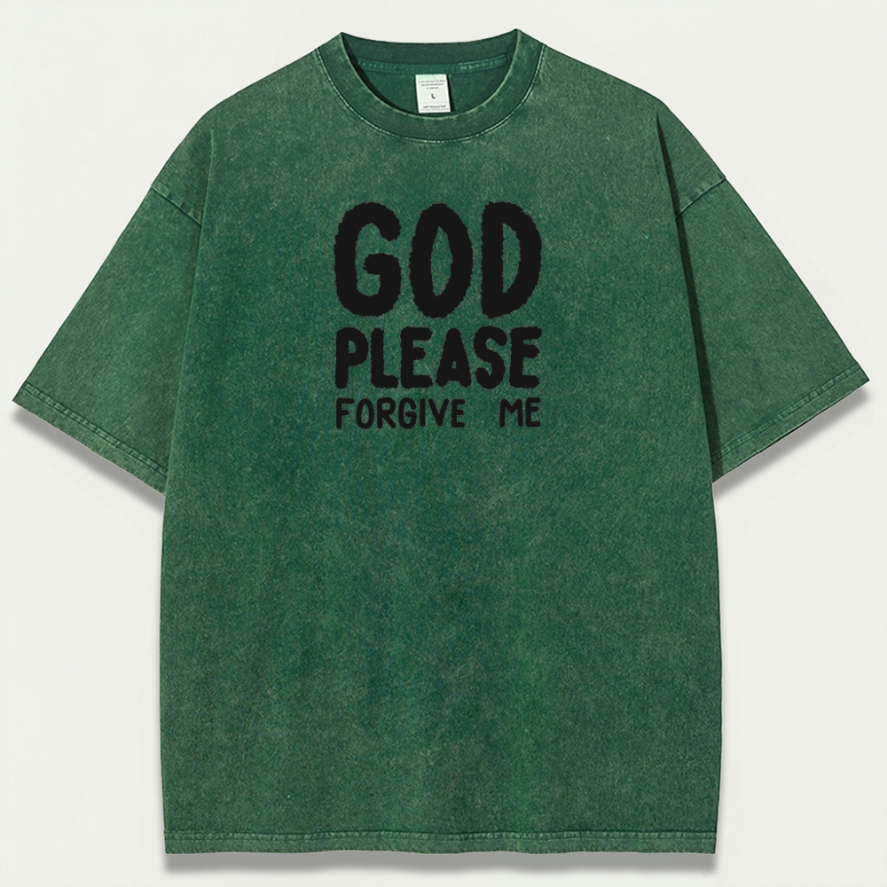 God Please Forgive Me Vintage Organic Cotton Faith Tee-HikeVista