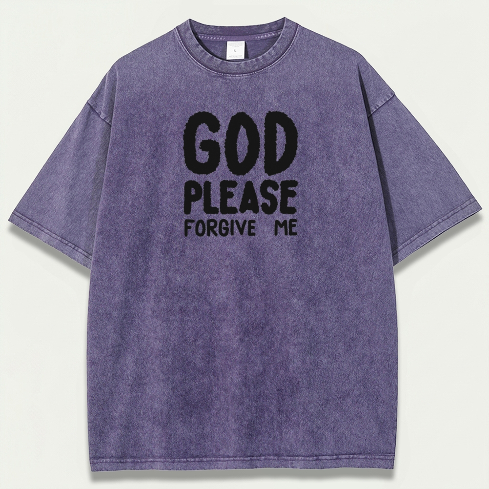God Please Forgive Me Vintage Organic Cotton Faith Tee-HikeVista