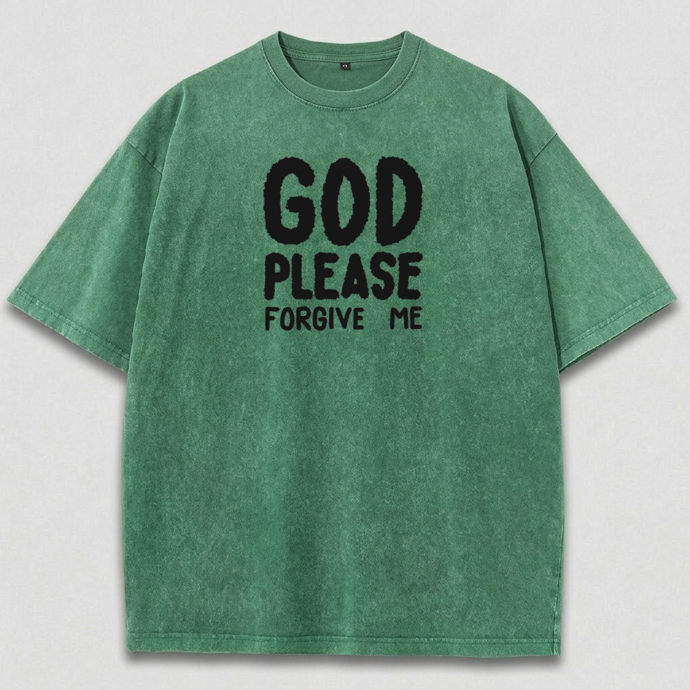 God Please Forgive Me Vintage Organic Cotton Faith Tee-HikeVista