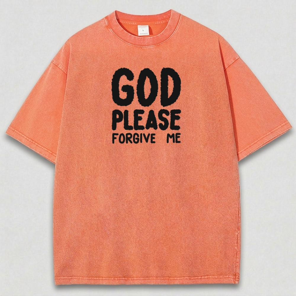 God Please Forgive Me Vintage Organic Cotton Faith Tee-HikeVista