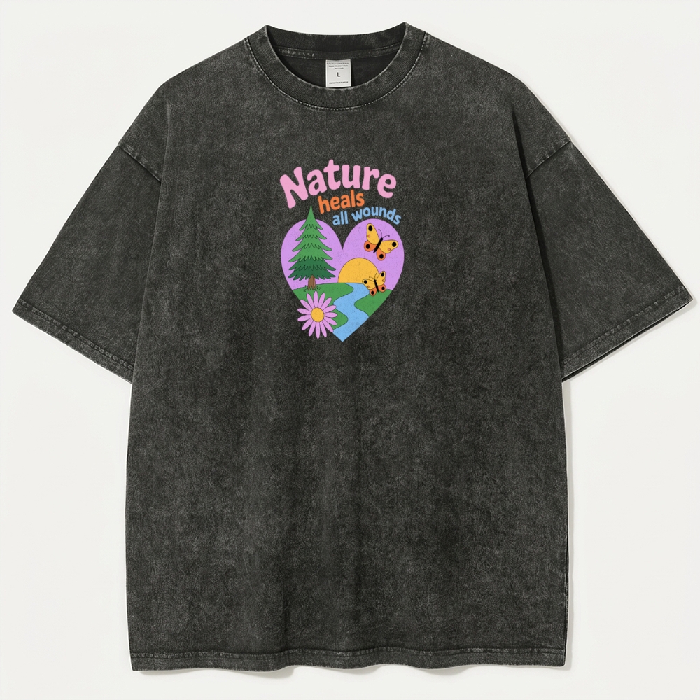 Nature Heals All Wounds Vintage Organic Cotton Hiking Tee-HikeVista
