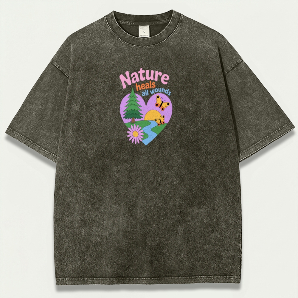 Nature Heals All Wounds Vintage Organic Cotton Hiking Tee-HikeVista