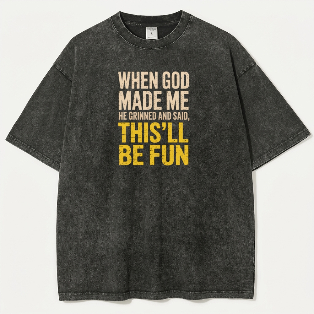 When God Made Me Vintage Organic Cotton Wisdom Tee-HikeVista