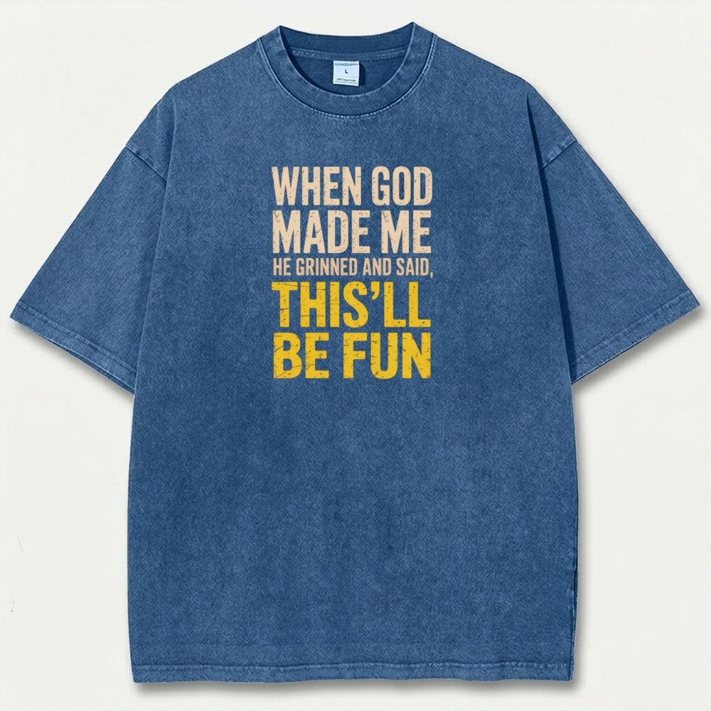 When God Made Me Vintage Organic Cotton Wisdom Tee-HikeVista