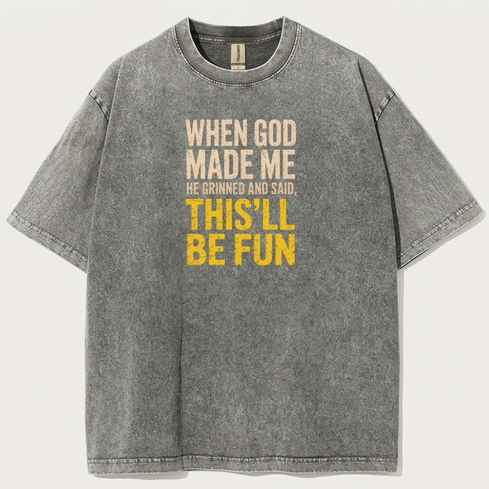 When God Made Me Vintage Organic Cotton Wisdom Tee-HikeVista