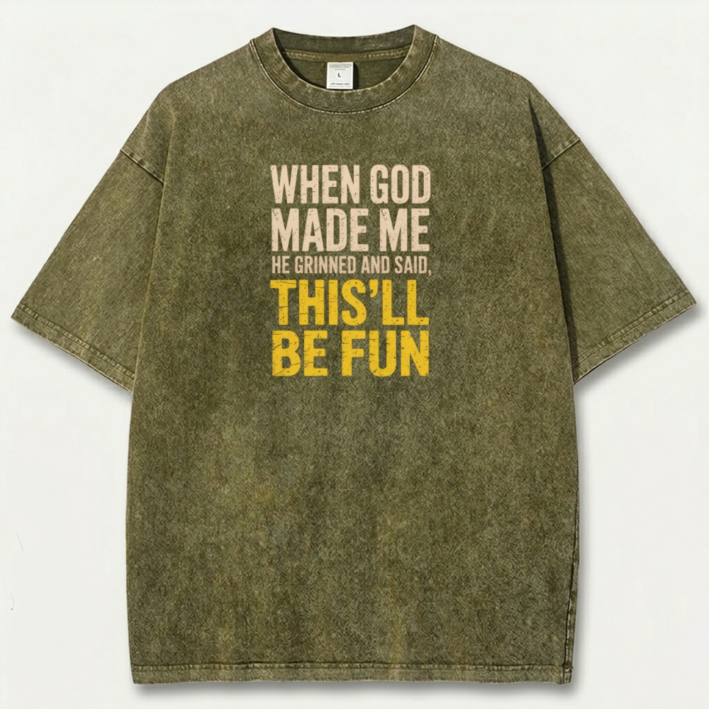 When God Made Me Vintage Organic Cotton Wisdom Tee-HikeVista