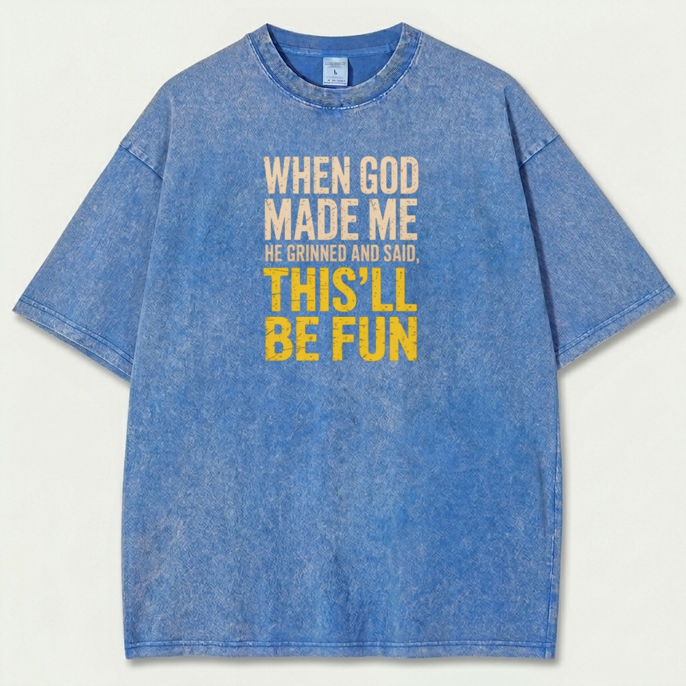 When God Made Me Vintage Organic Cotton Wisdom Tee-HikeVista