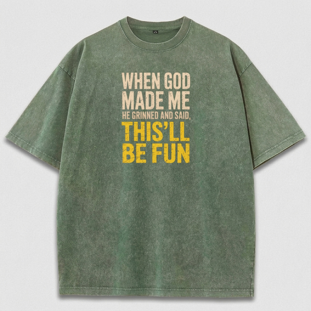 When God Made Me Vintage Organic Cotton Wisdom Tee-HikeVista