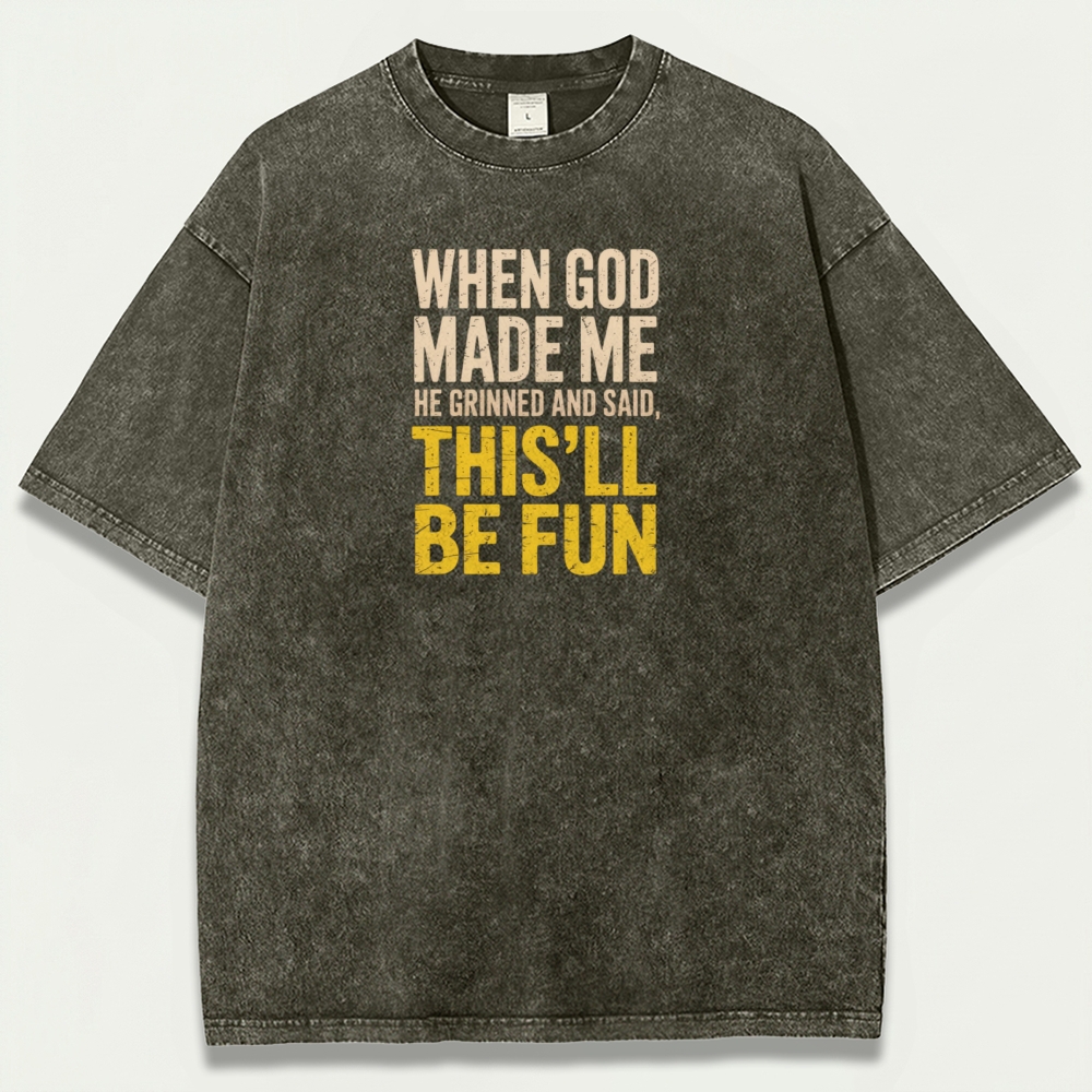 When God Made Me Vintage Organic Cotton Wisdom Tee-HikeVista