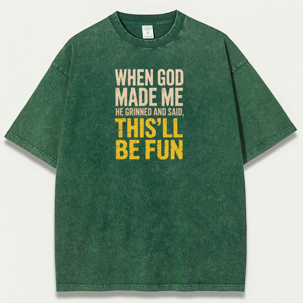 When God Made Me Vintage Organic Cotton Wisdom Tee-HikeVista