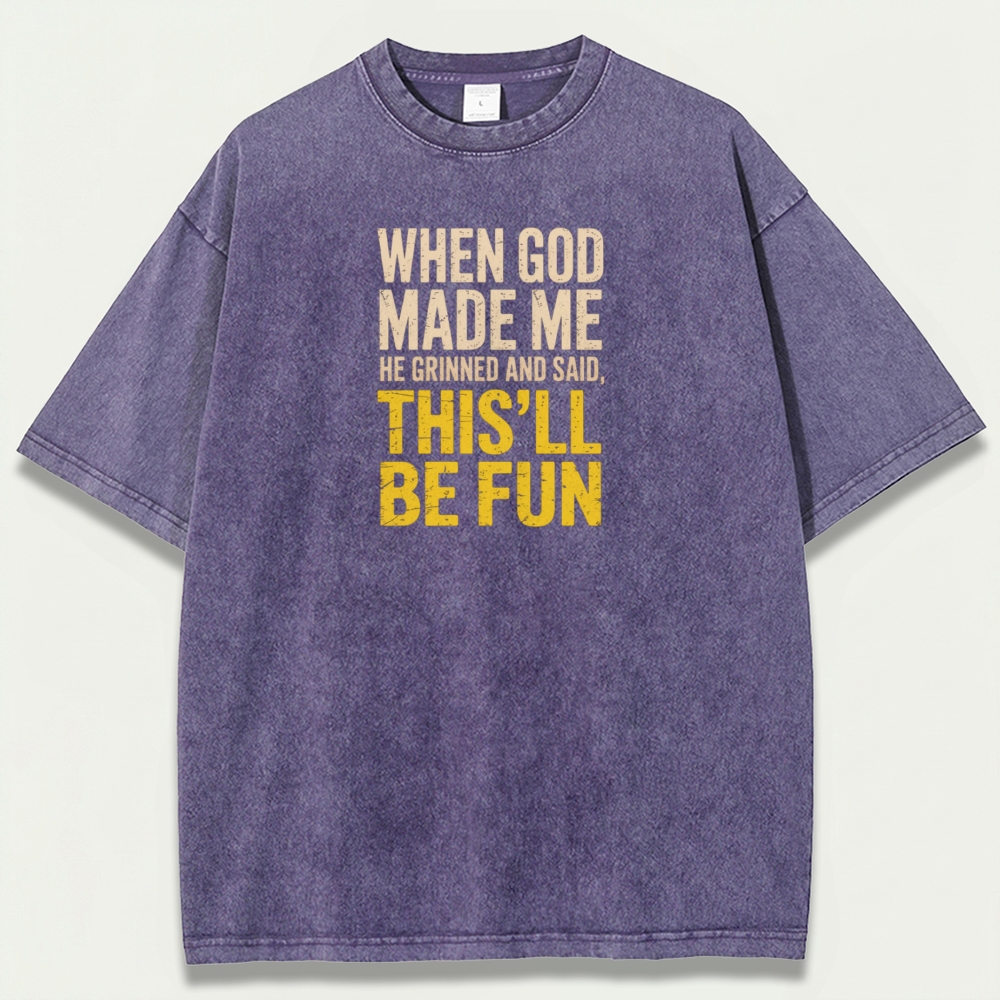 When God Made Me Vintage Organic Cotton Wisdom Tee-HikeVista