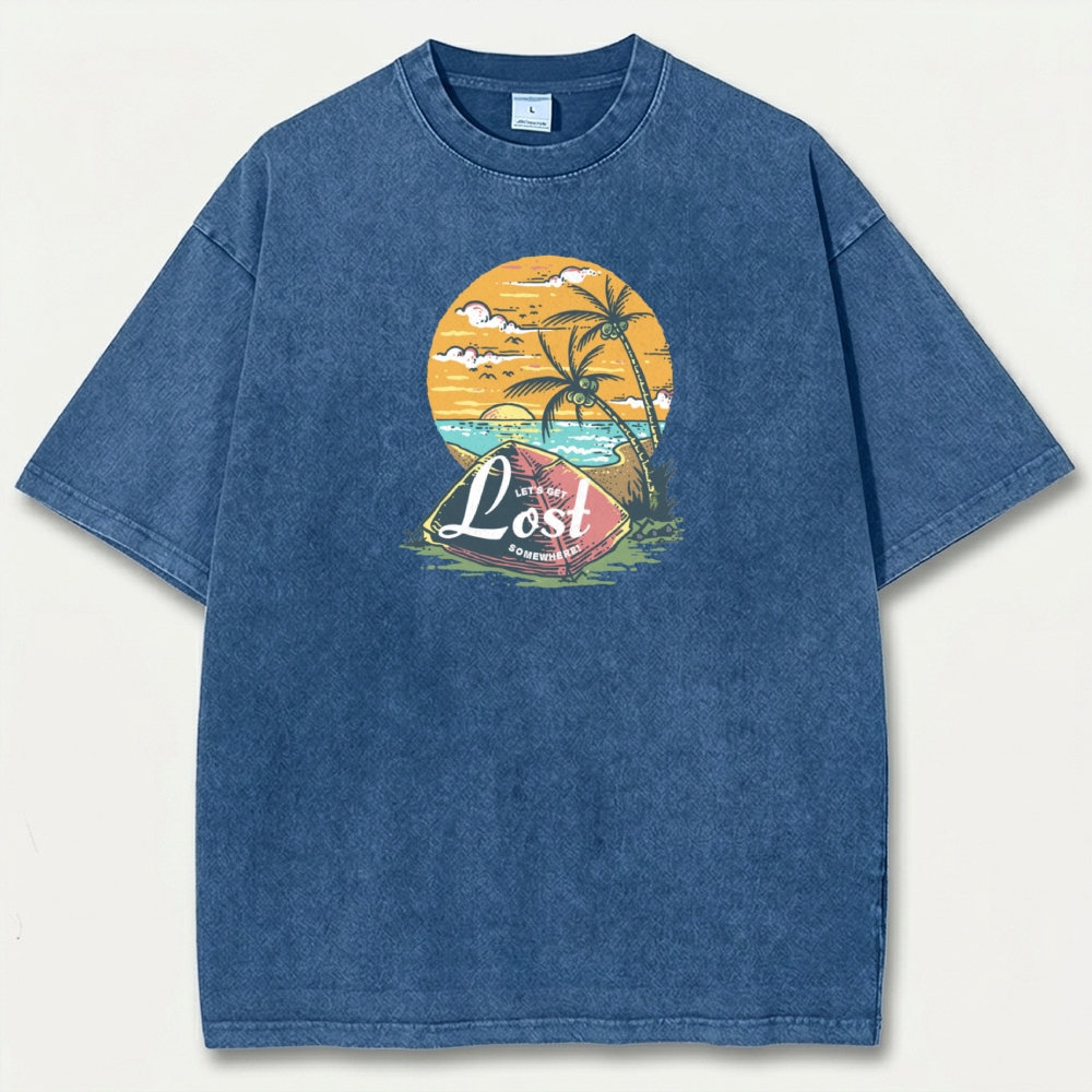 Sunset Beach Vintage Organic Cotton Trail Tee-HikeVista