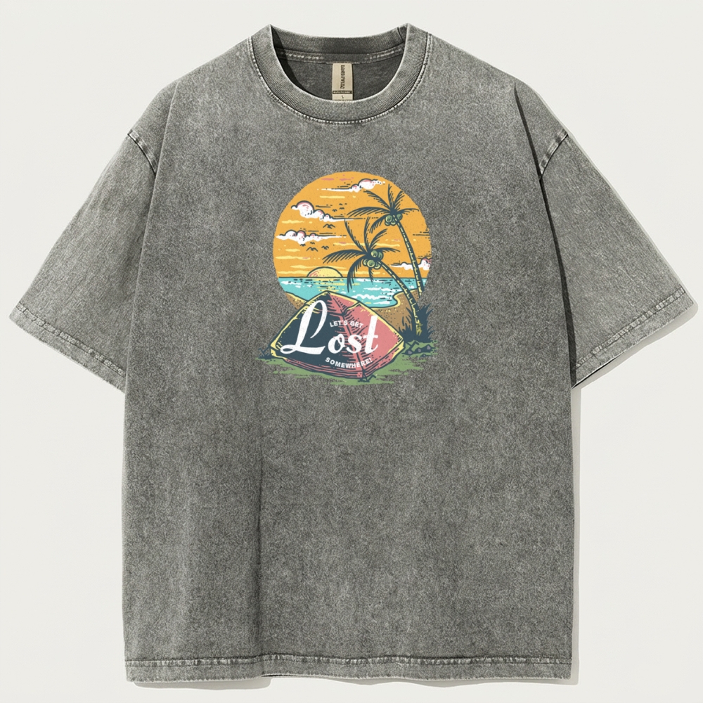Sunset Beach Vintage Organic Cotton Trail Tee-HikeVista