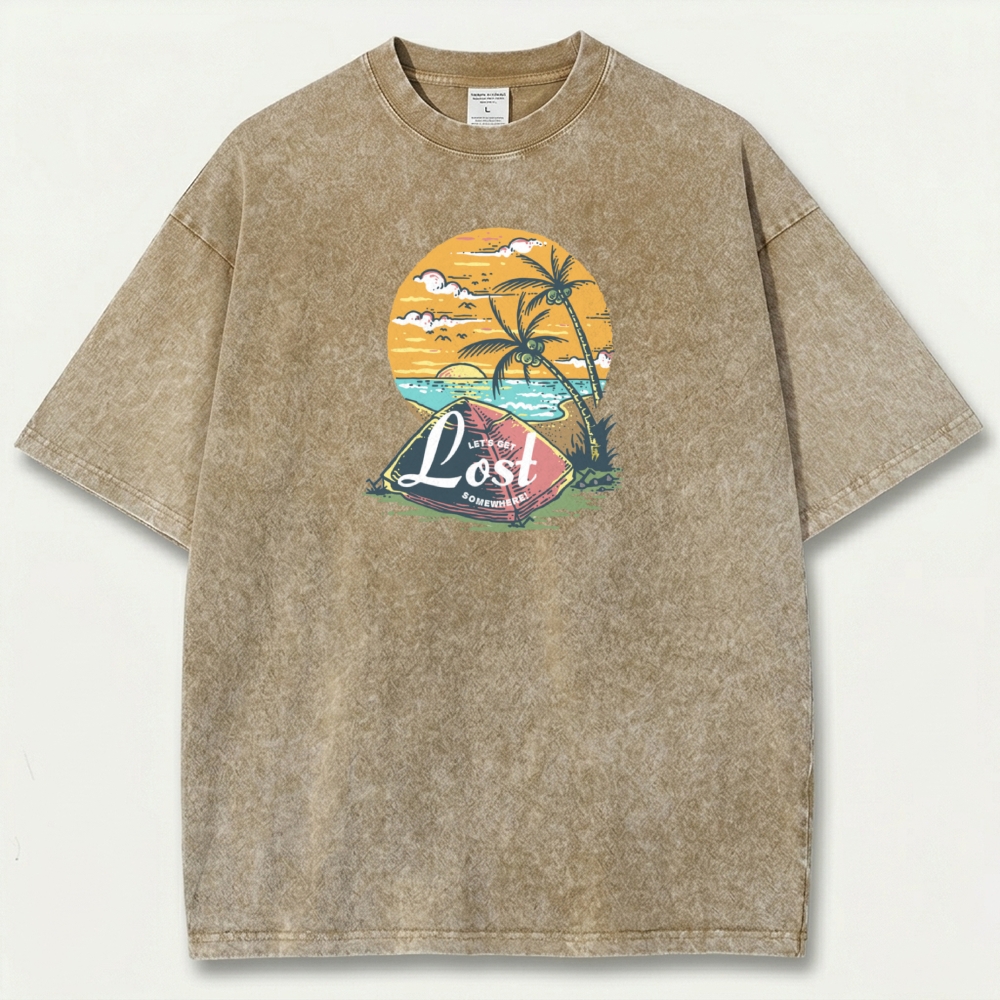 Sunset Beach Vintage Organic Cotton Trail Tee-HikeVista
