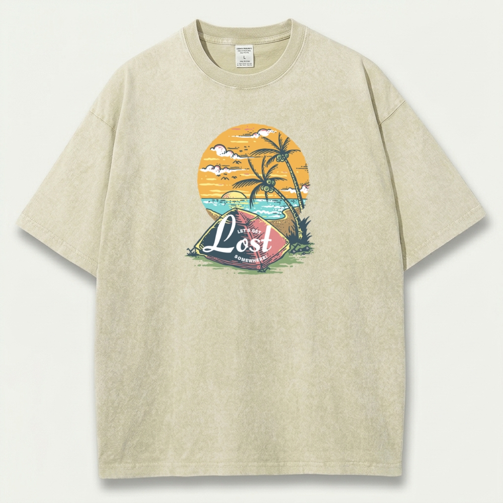 Sunset Beach Vintage Organic Cotton Trail Tee-HikeVista