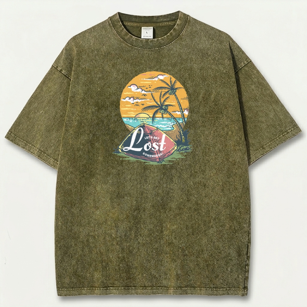 Sunset Beach Vintage Organic Cotton Trail Tee-HikeVista