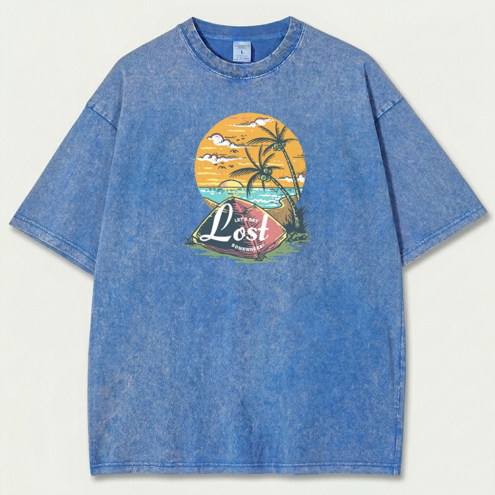 Sunset Beach Vintage Organic Cotton Trail Tee-HikeVista