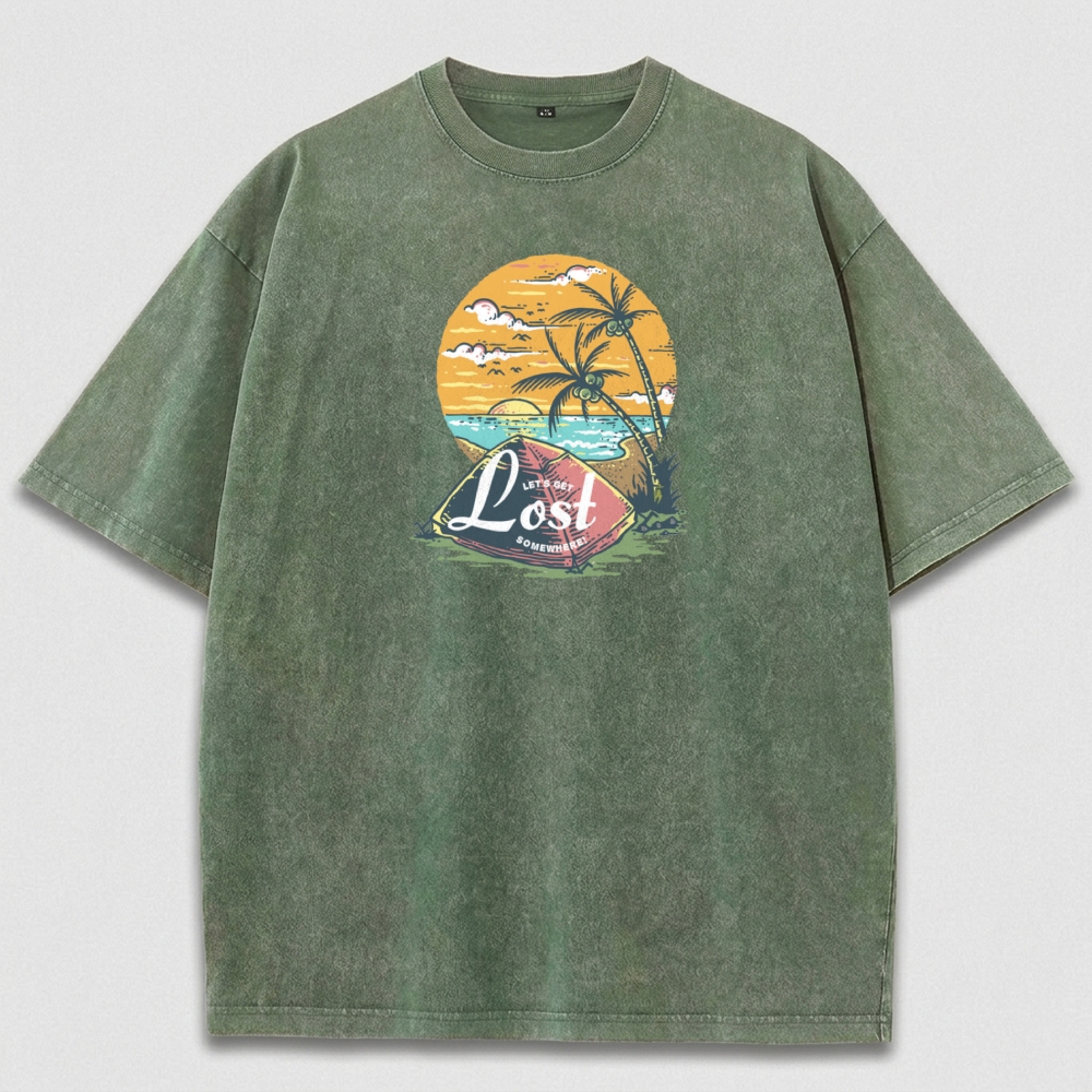 Sunset Beach Vintage Organic Cotton Trail Tee-HikeVista