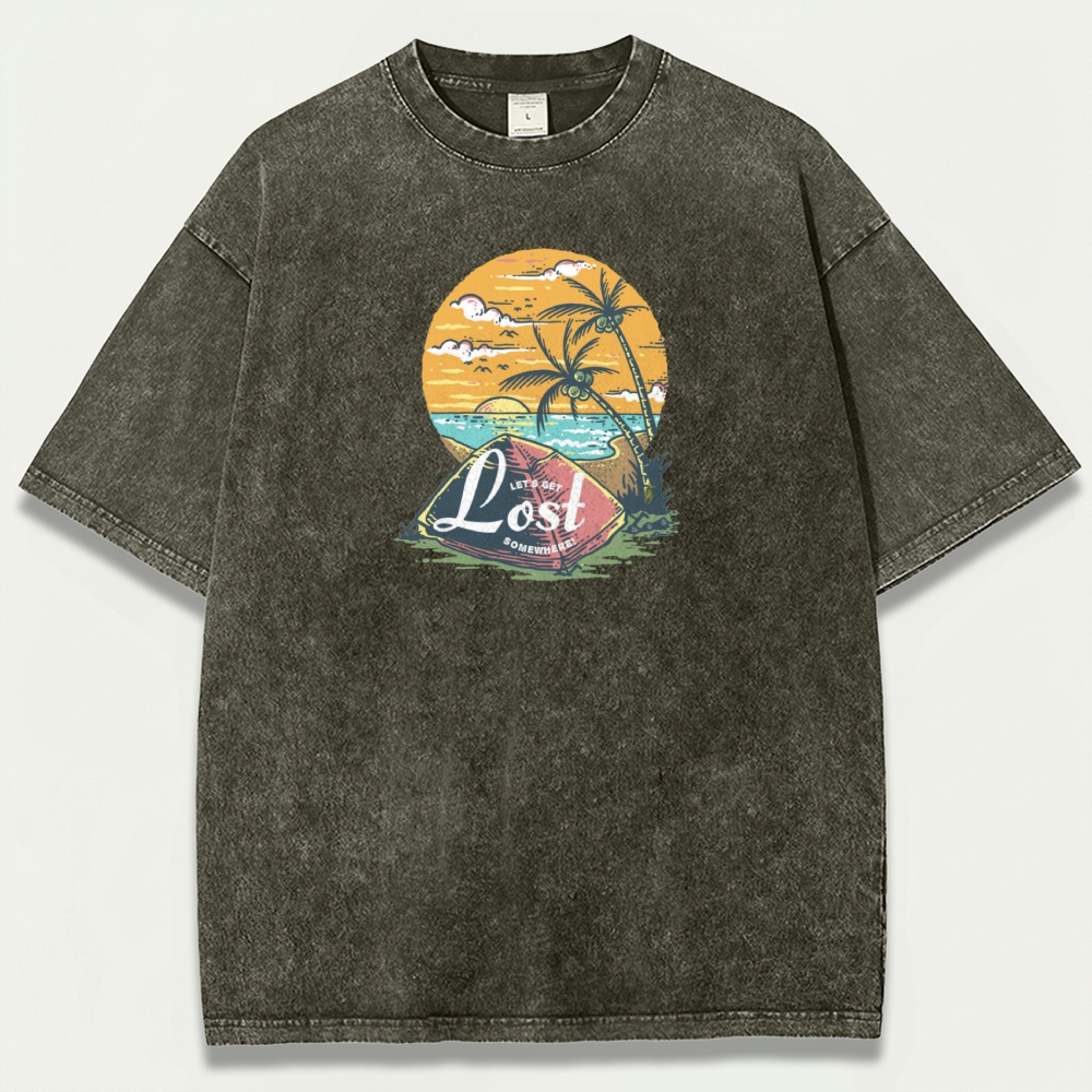 Sunset Beach Vintage Organic Cotton Trail Tee-HikeVista