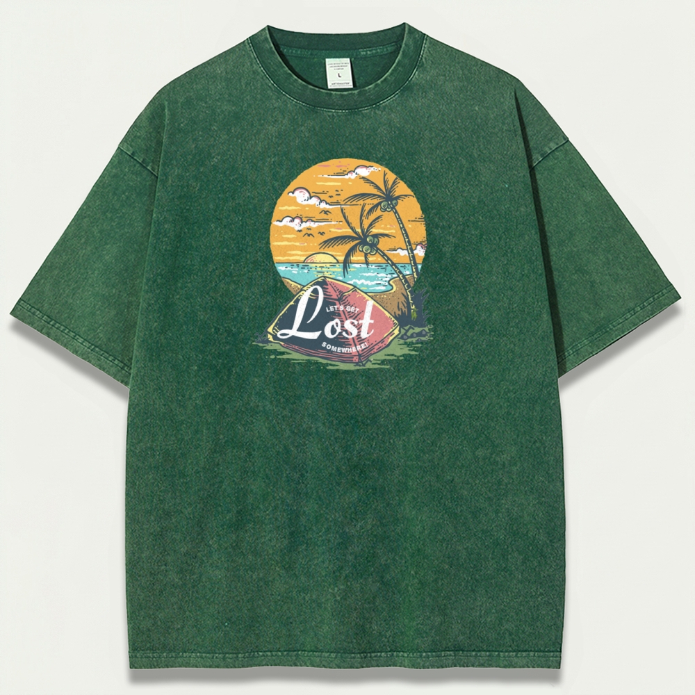 Sunset Beach Vintage Organic Cotton Trail Tee-HikeVista