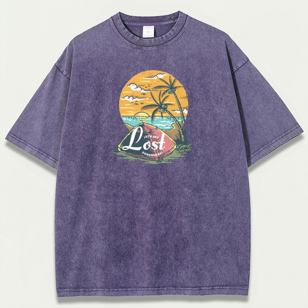 Sunset Beach Vintage Organic Cotton Trail Tee-HikeVista