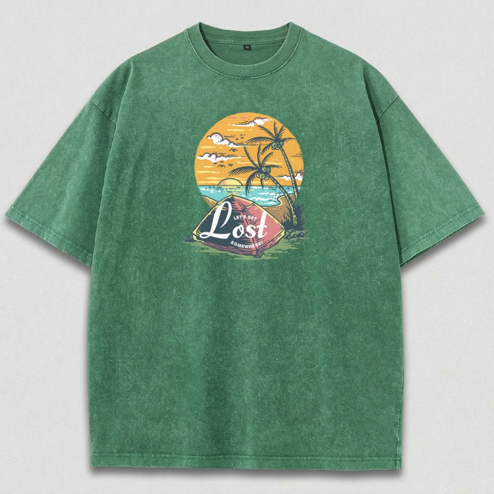 Sunset Beach Vintage Organic Cotton Trail Tee-HikeVista