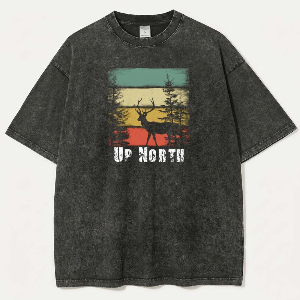 Up North Forest Vintage Organic Cotton Elk Tee-HikeVista