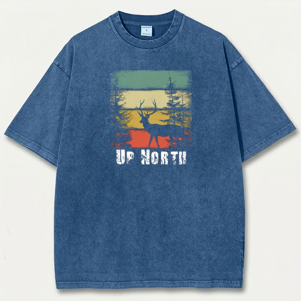 Up North Forest Vintage Organic Cotton Elk Tee-HikeVista