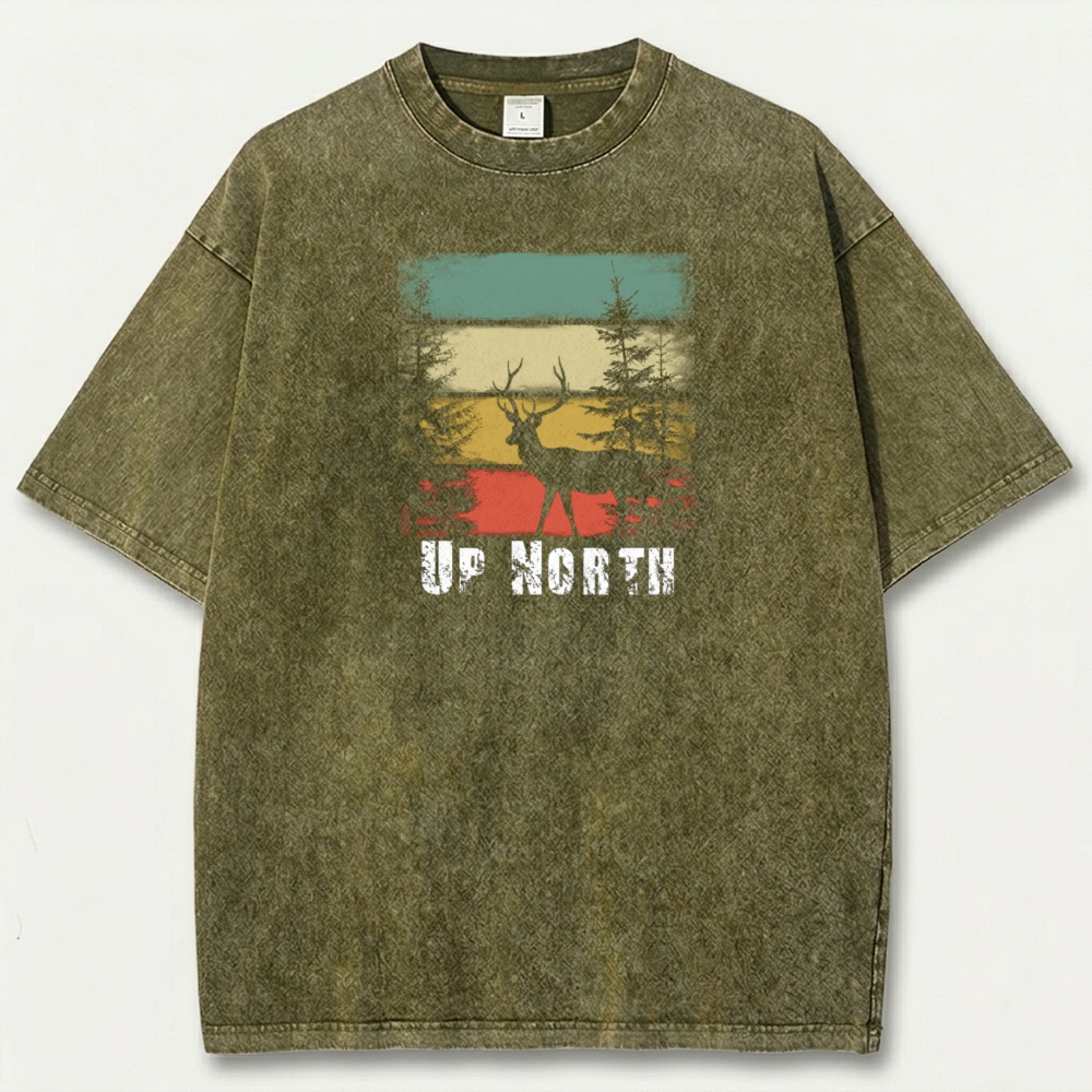 Up North Forest Vintage Organic Cotton Elk Tee-HikeVista