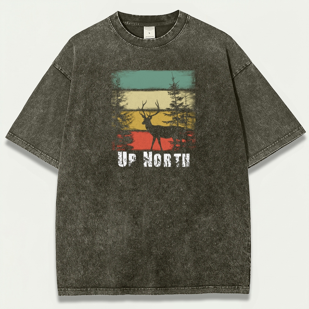 Up North Forest Vintage Organic Cotton Elk Tee-HikeVista