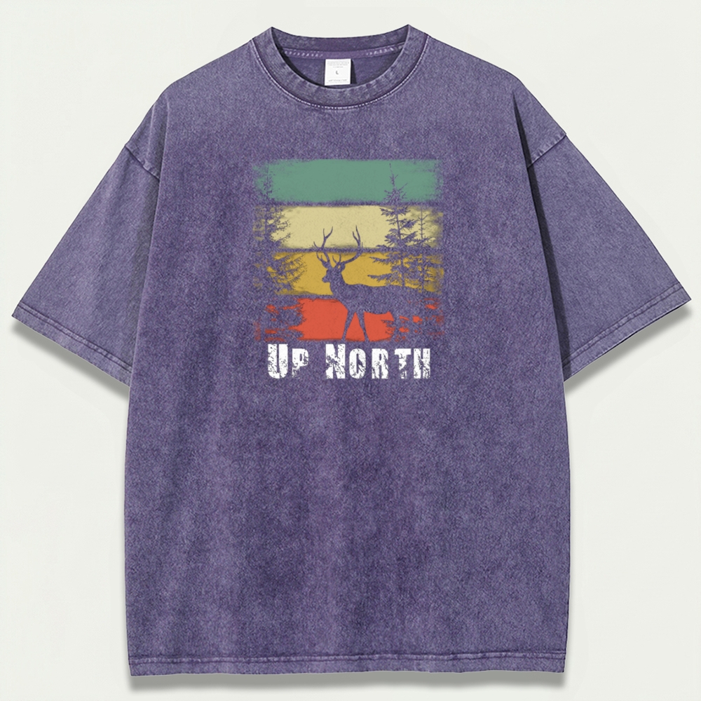 Up North Forest Vintage Organic Cotton Elk Tee-HikeVista