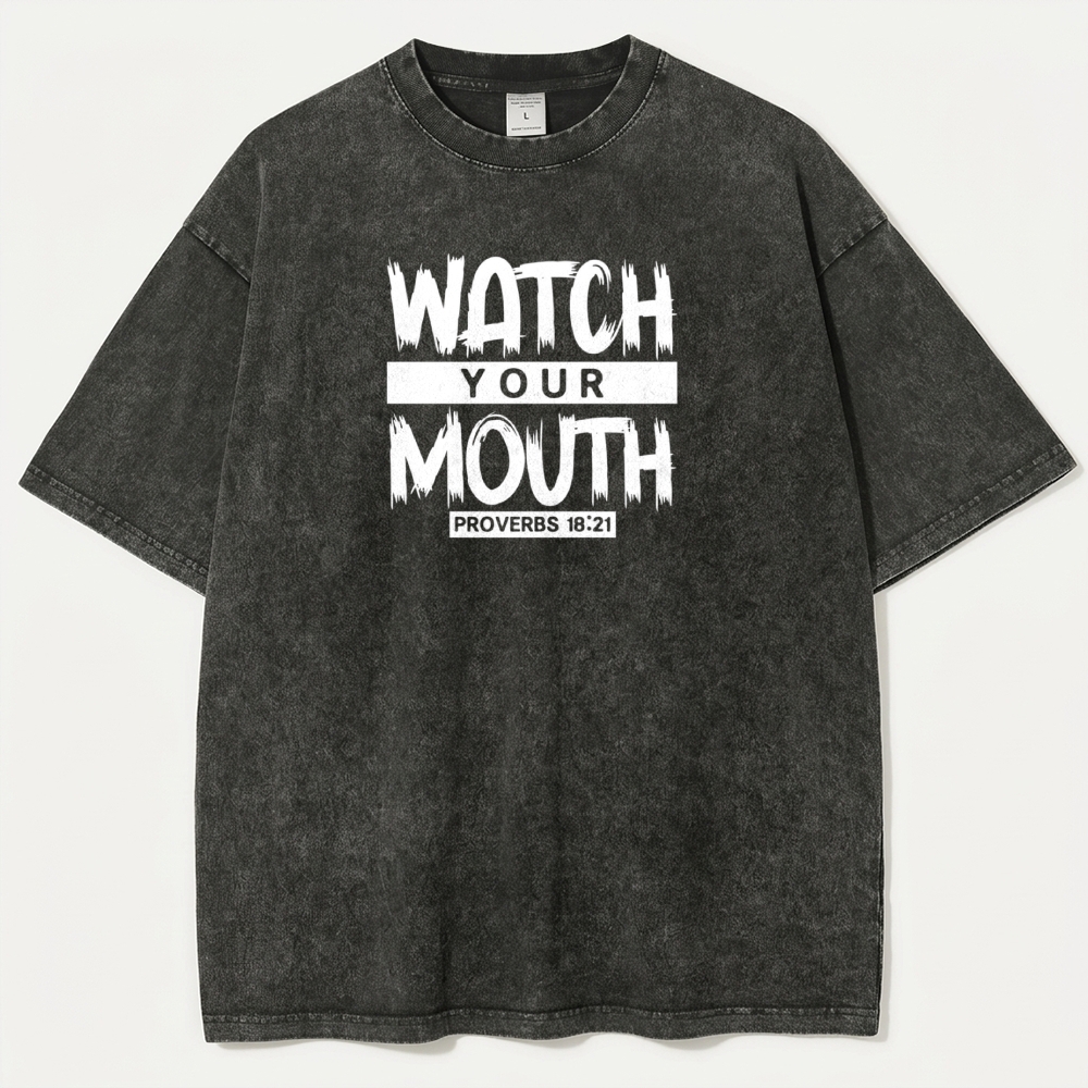Watch Your Mouth Vintage Organic Cotton Wisdom Tee-HikeVista