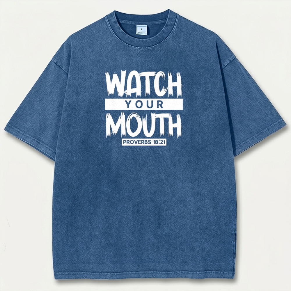 Watch Your Mouth Vintage Organic Cotton Wisdom Tee-HikeVista