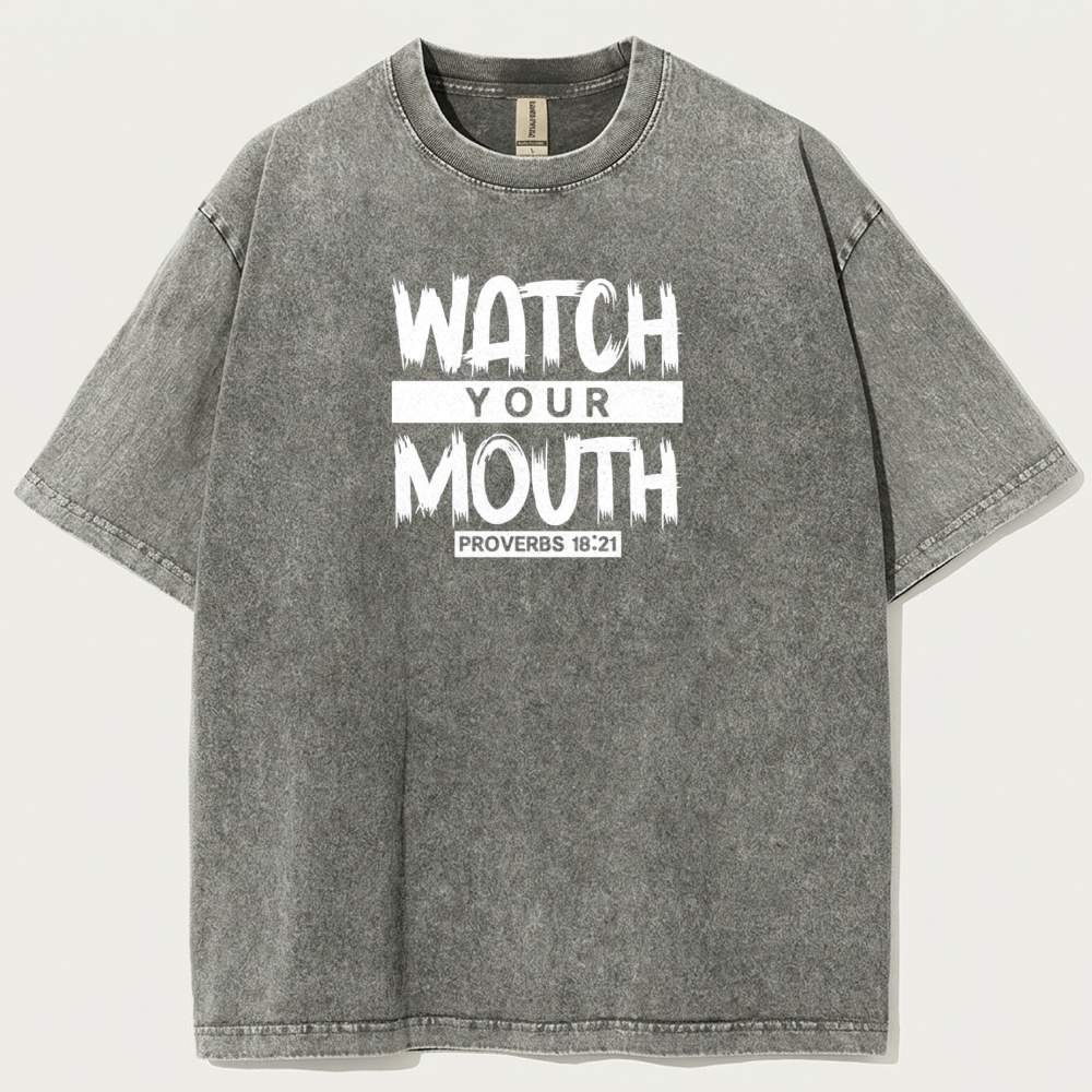 Watch Your Mouth Vintage Organic Cotton Wisdom Tee-HikeVista