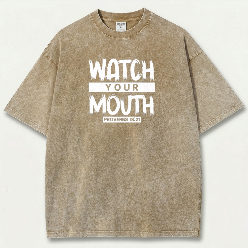 Watch Your Mouth Vintage Organic Cotton Wisdom Tee-HikeVista
