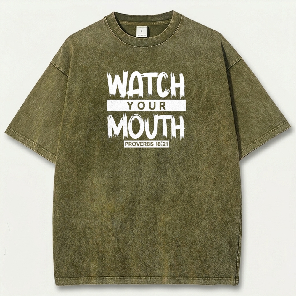 Watch Your Mouth Vintage Organic Cotton Wisdom Tee-HikeVista