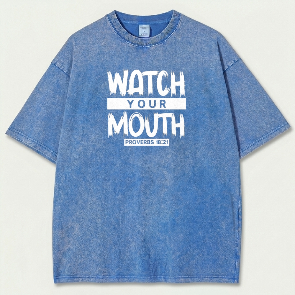 Watch Your Mouth Vintage Organic Cotton Wisdom Tee-HikeVista