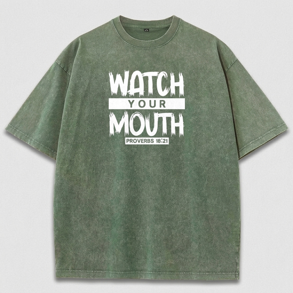 Watch Your Mouth Vintage Organic Cotton Wisdom Tee-HikeVista