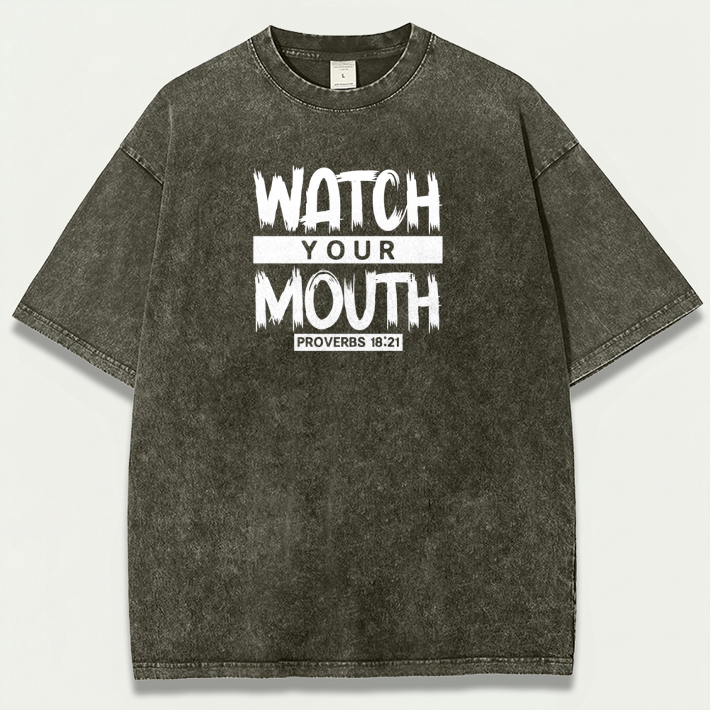 Watch Your Mouth Vintage Organic Cotton Wisdom Tee-HikeVista
