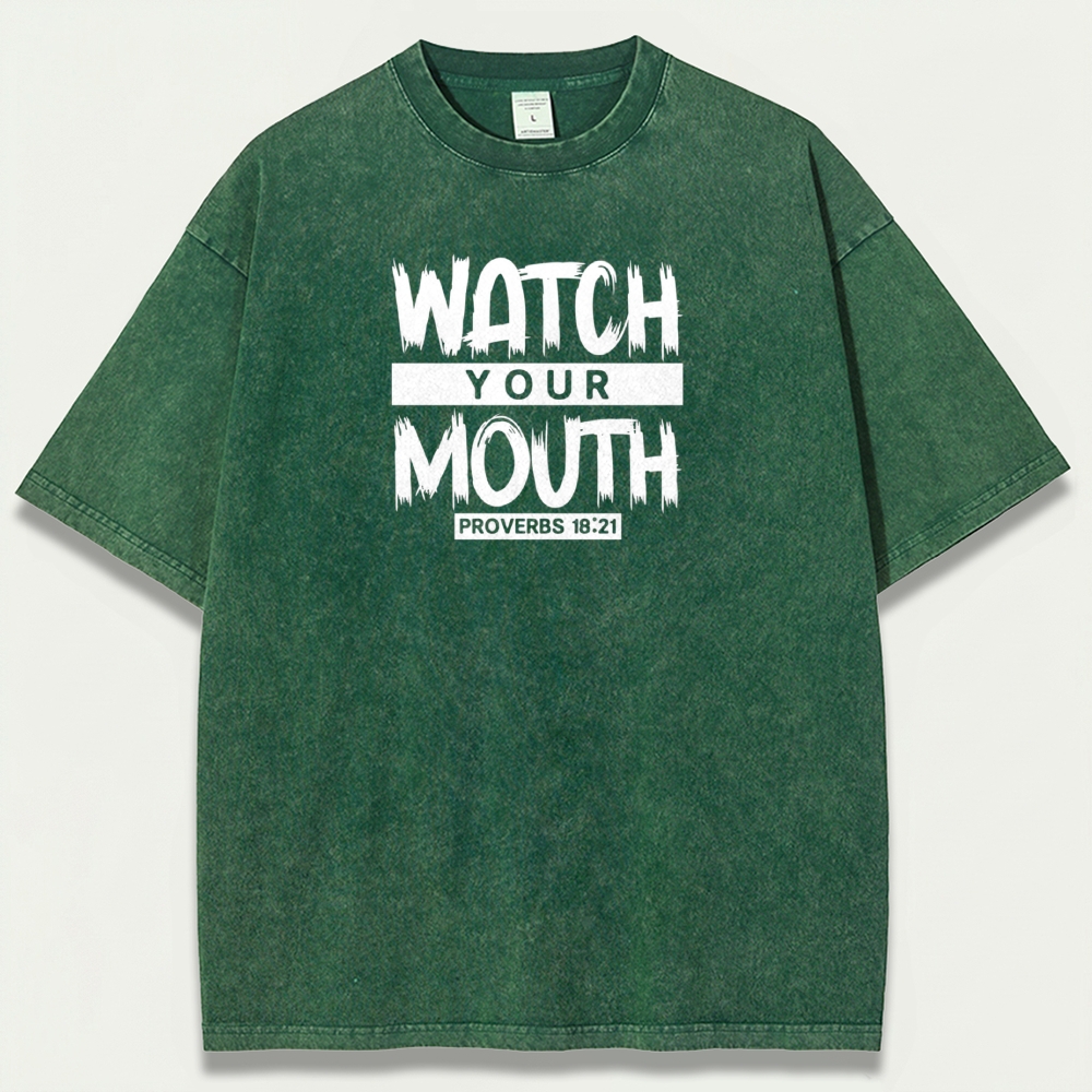 Watch Your Mouth Vintage Organic Cotton Wisdom Tee-HikeVista