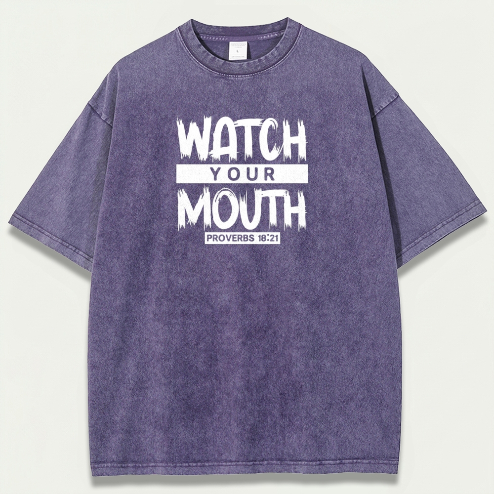 Watch Your Mouth Vintage Organic Cotton Wisdom Tee-HikeVista