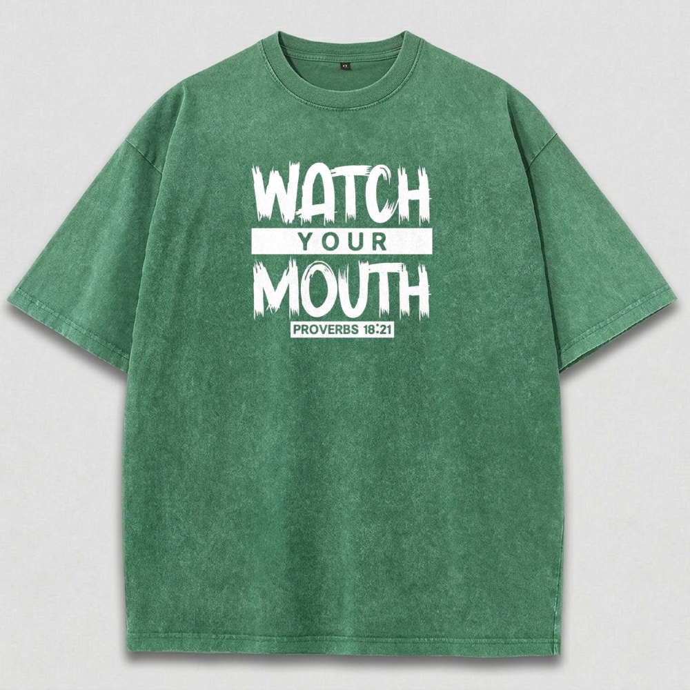 Watch Your Mouth Vintage Organic Cotton Wisdom Tee-HikeVista