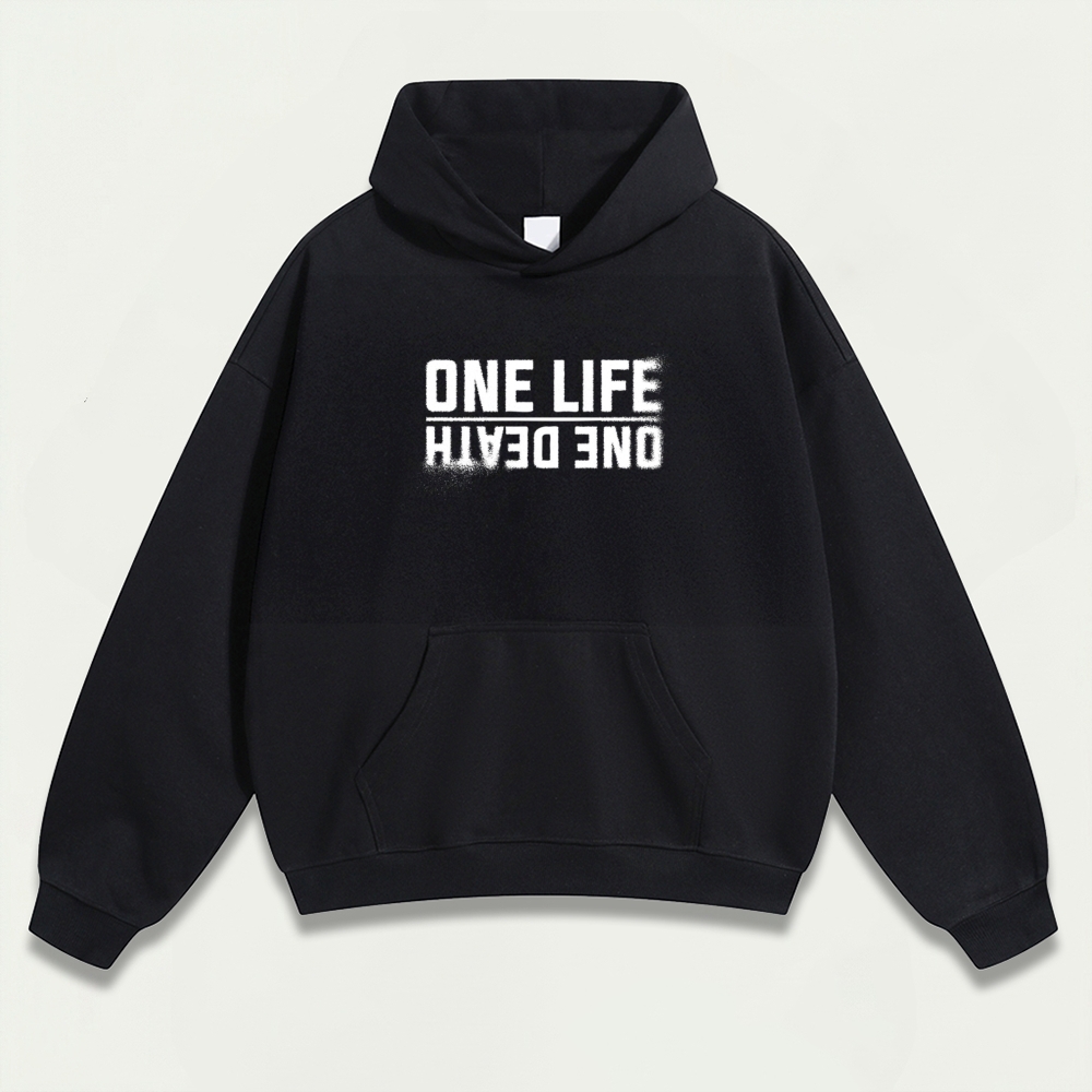 One Life One Death Heavyweight Hiking Hoodie-HikeVista