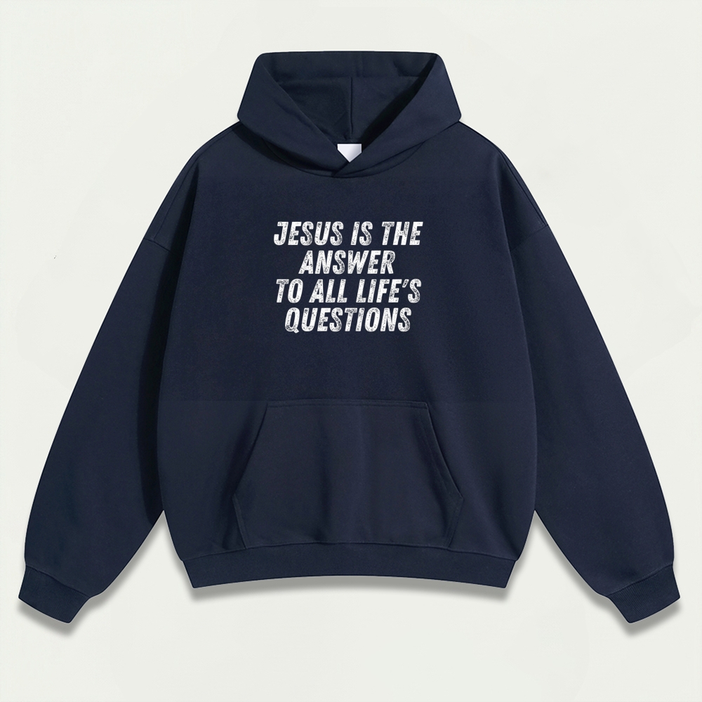 Jesus Is The Answer Heavyweight Faith Hoodie-HikeVista