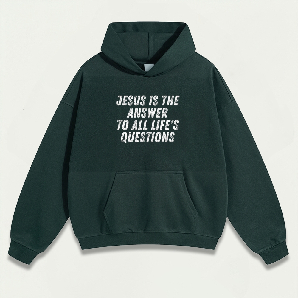 Jesus Is The Answer Heavyweight Faith Hoodie-HikeVista