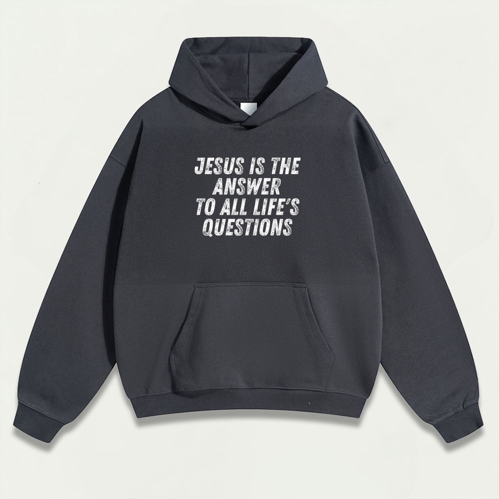 Jesus Is The Answer Heavyweight Faith Hoodie-HikeVista