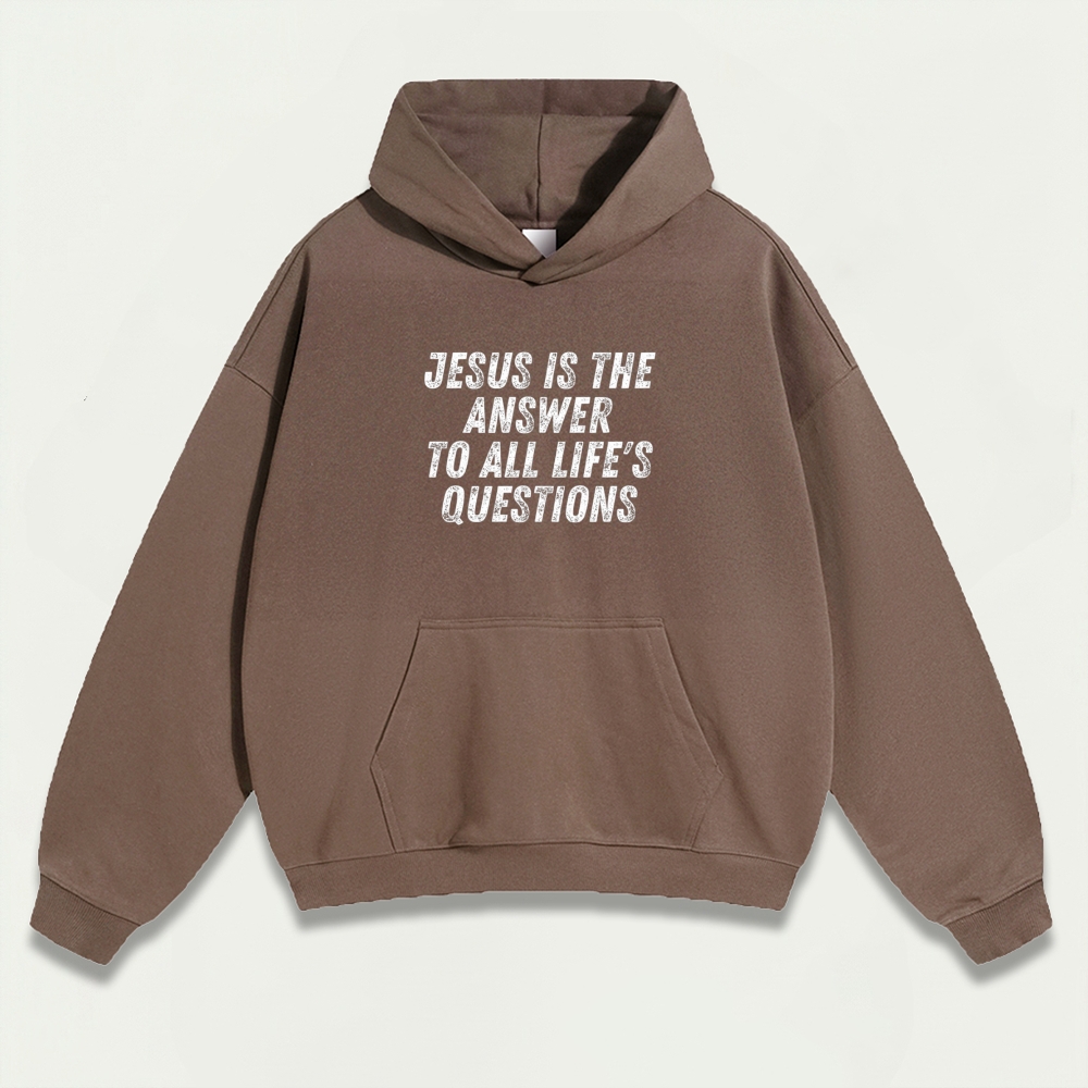 Jesus Is The Answer Heavyweight Faith Hoodie-HikeVista