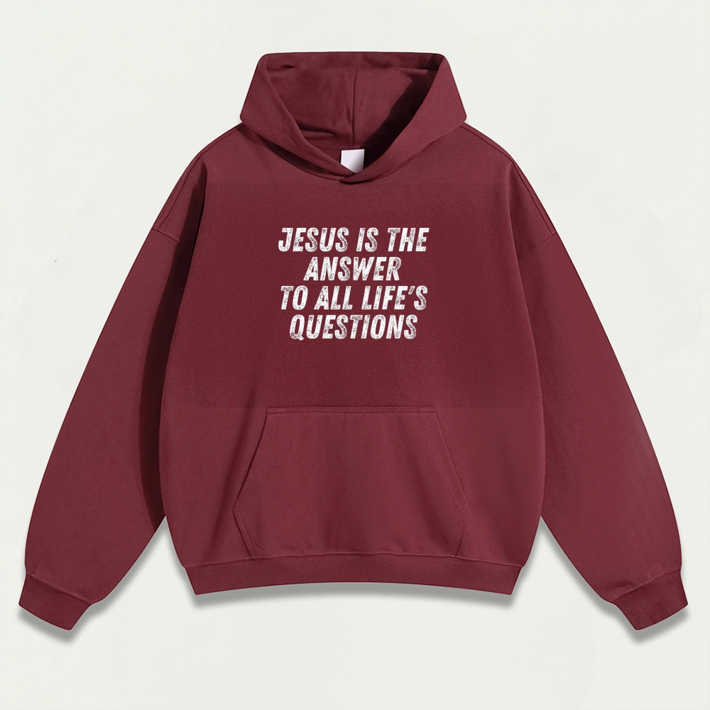Jesus Is The Answer Heavyweight Faith Hoodie-HikeVista