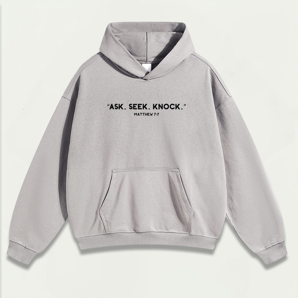 Ask. Seek. Knock. Heavyweight Faith Hoodie-HikeVista